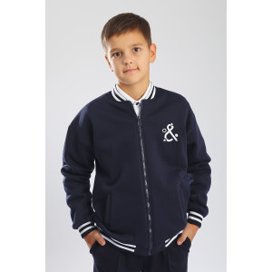 Бомбер детский SP2214 трикотаж стрейч (р-ры: 140-164) синий Бомбер детский SP2214 трикотаж стрейч (р-ры: 140-164) синий