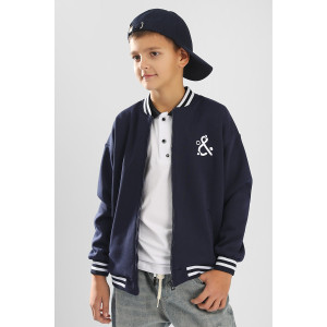 Бомбер детский SP2214 трикотаж стрейч (р-ры: 140-164) синий Бомбер детский SP2214 трикотаж стрейч (р-ры: 140-164) синий