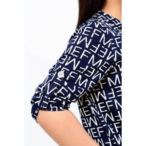 Платье женское "Летто" кулирка (р-ры: L-XXXL) синий-буквы