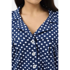 Платье женское "Летто" кулирка (р-ры: L-XXXL) синий-горох