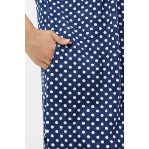 Платье женское "Летто" кулирка (р-ры: L-XXXL) синий-горох