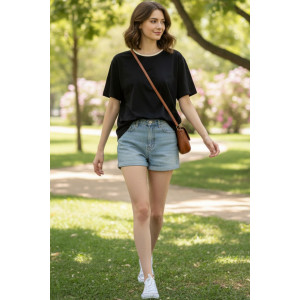 Футболка женская №794 кулирка (р-ры: 48-58) белый ворот