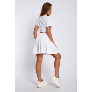 Юбка-шорты женская "Леди" хлопок с лайкрой (р-ры: 40-54) белый