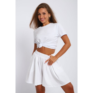 Юбка-шорты женская "Леди" хлопок с лайкрой (р-ры: 40-54) белый