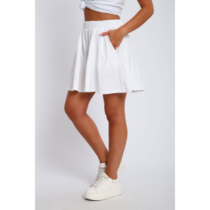 Юбка-шорты женская "Леди" хлопок с лайкрой (р-ры: 40-54) белый