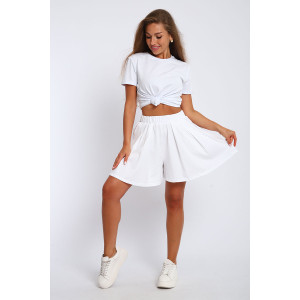 Юбка-шорты женская "Леди" хлопок с лайкрой (р-ры: 40-54) белый