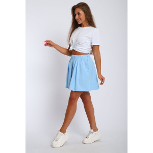 Юбка-шорты женская "Леди" хлопок с лайкрой (р-ры: 40-54) голубой