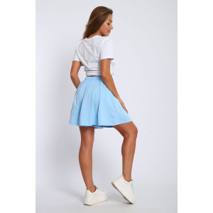 Юбка-шорты женская "Леди" хлопок с лайкрой (р-ры: 40-54) голубой