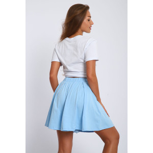 Юбка-шорты женская "Леди" хлопок с лайкрой (р-ры: 40-54) голубой