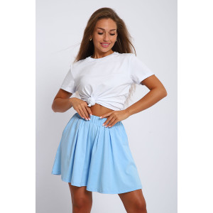 Юбка-шорты женская "Леди" хлопок с лайкрой (р-ры: 40-54) голубой