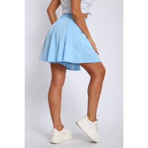 Юбка-шорты женская "Леди" хлопок с лайкрой (р-ры: 40-54) голубой