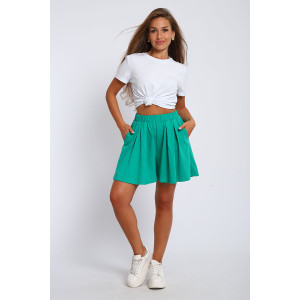 Юбка-шорты женская "Леди" хлопок с лайкрой (р-ры: 40-54) зеленый