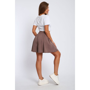 Юбка-шорты женская "Леди" хлопок с лайкрой (р-ры: 40-54) кофейный