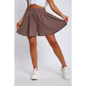 Юбка-шорты женская "Леди" хлопок с лайкрой (р-ры: 40-54) кофейный
