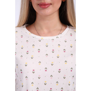 Пижама женская М445 "Шалунья" кашкорсе лапша (последний размер) молочный 50,52,56