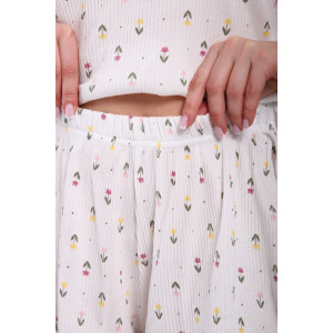 Пижама женская М445 "Шалунья" кашкорсе лапша (последний размер) молочный 50,52,56