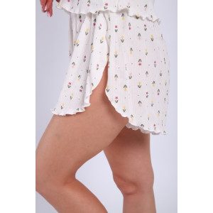 Пижама женская М445 "Шалунья" кашкорсе лапша (последний размер) молочный 50,52,56