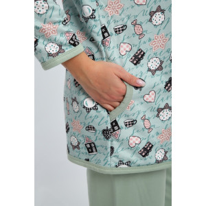 Пижама женская М337 "Уют" футер (последний размер) мята 56