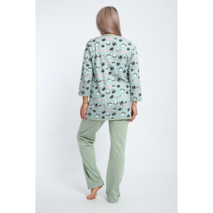 Пижама женская М337 "Уют" футер (последний размер) мята 56