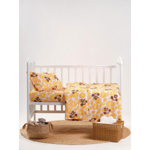 Ясельное постельное белье бязь "Чебурашка Апельсинка"