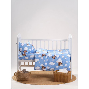 Ясельное постельное белье бязь "Чебурашка Облачко"