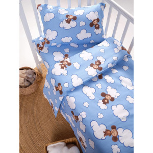 Ясельное постельное белье бязь "Чебурашка Облачко"