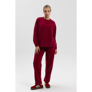 Костюм двойка женский "Демо" флис (последний размер) вишневый 58