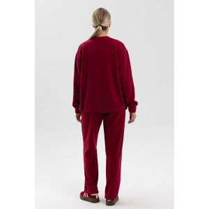 Костюм двойка женский "Демо" флис (последний размер) вишневый 58