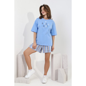 Костюм двойка женский "Владислава-2" кулирка (последний размер) голубой 48