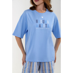 Костюм двойка женский "Владислава-2" кулирка (последний размер) голубой 48