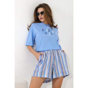 Костюм двойка женский "Владислава-2" кулирка (последний размер) голубой 48