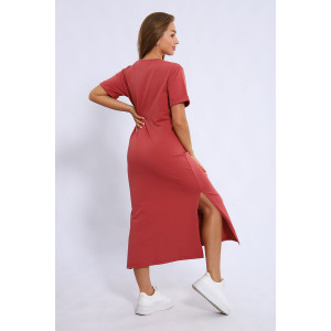 Туника женская 4105в кулирка (последний размер) брусничный 44,48