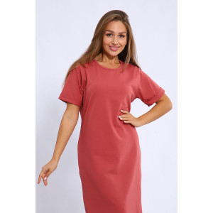 Туника женская 4105в кулирка (последний размер) брусничный 44,48