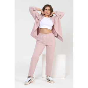 Костюм двойка женский "Прима" футер 2-х нитка с полиэстером (последний размер) пудровый 50,54,58