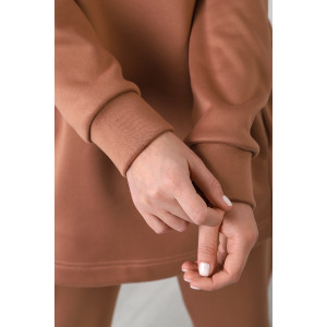 Костюм двойка женский "Онлайн" футер с начесом интерсофт (последний размер) коричневый 52