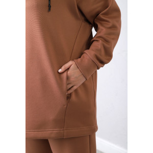 Костюм двойка женский "Онлайн" футер с начесом интерсофт (последний размер) коричневый 52