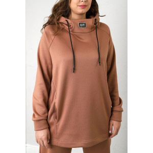 Костюм двойка женский "Онлайн" футер с начесом интерсофт (последний размер) коричневый 52