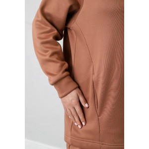 Костюм двойка женский "Онлайн" футер с начесом интерсофт (последний размер) коричневый 52