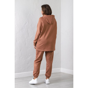 Костюм двойка женский "Онлайн" футер с начесом интерсофт (последний размер) коричневый 52