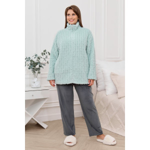 Костюм двойка женский "Палея-2" велсофт-велюр стрейч (последний размер) ментоловый 48