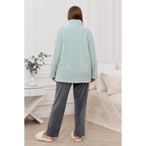 Костюм двойка женский "Палея-2" велсофт-велюр стрейч (последний размер) ментоловый 48