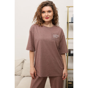 Костюм двойка женский "Клео-2" кулирка меланж (последний размер) коричневый 56