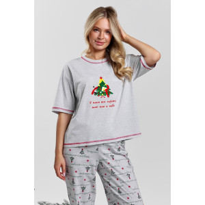 Костюм двойка женский "Праздник-3.2" кулирка (последний размер) кармеланж 50