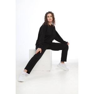 Костюм двойка женский "Аккорд" футер 2-х нитка с полиэстером (последний размер) черный 54,58