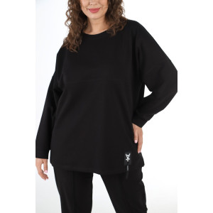 Костюм двойка женский "Аккорд" футер 2-х нитка с полиэстером (последний размер) черный 54,58