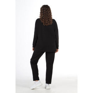 Костюм двойка женский "Аккорд" футер 2-х нитка с полиэстером (последний размер) черный 54,58