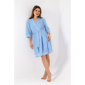 Халат женский "Дрёма-3" махра (последний размер) голубой 50