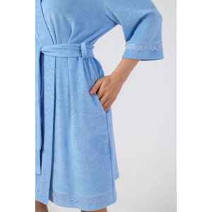 Халат женский "Дрёма-3" махра (последний размер) голубой 50