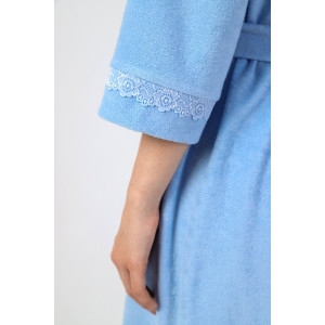 Халат женский "Дрёма-3" махра (последний размер) голубой 50