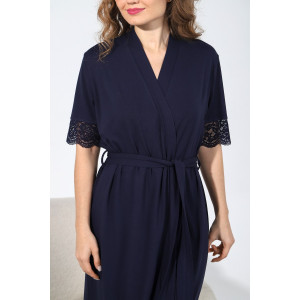 Халат женский "Легенда-3" вискоза (последний размер) тёмно-синий 42